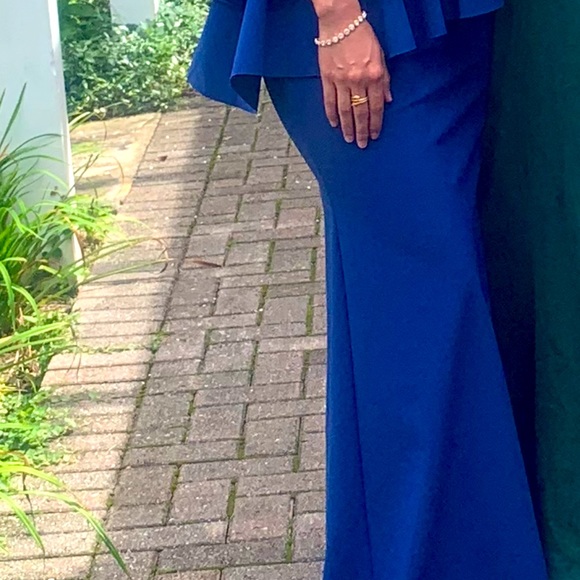 Chiara Boni Royal Blue Ruffle Prom Dress - Picture 4 of 11